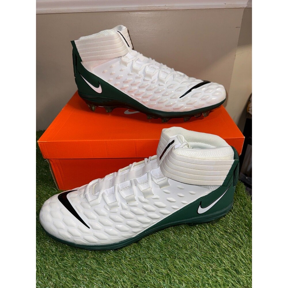 Men's 16 Nike Force Savage Pro 2 P PE Football Cleats NFL White/Green BV3969-107